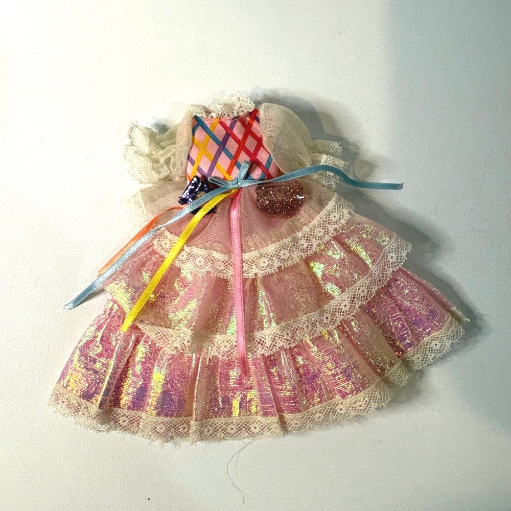 Vintage Lady Lovely Locks Doll Dress Pink Shimmer Tulle Lace 1986 Mattel